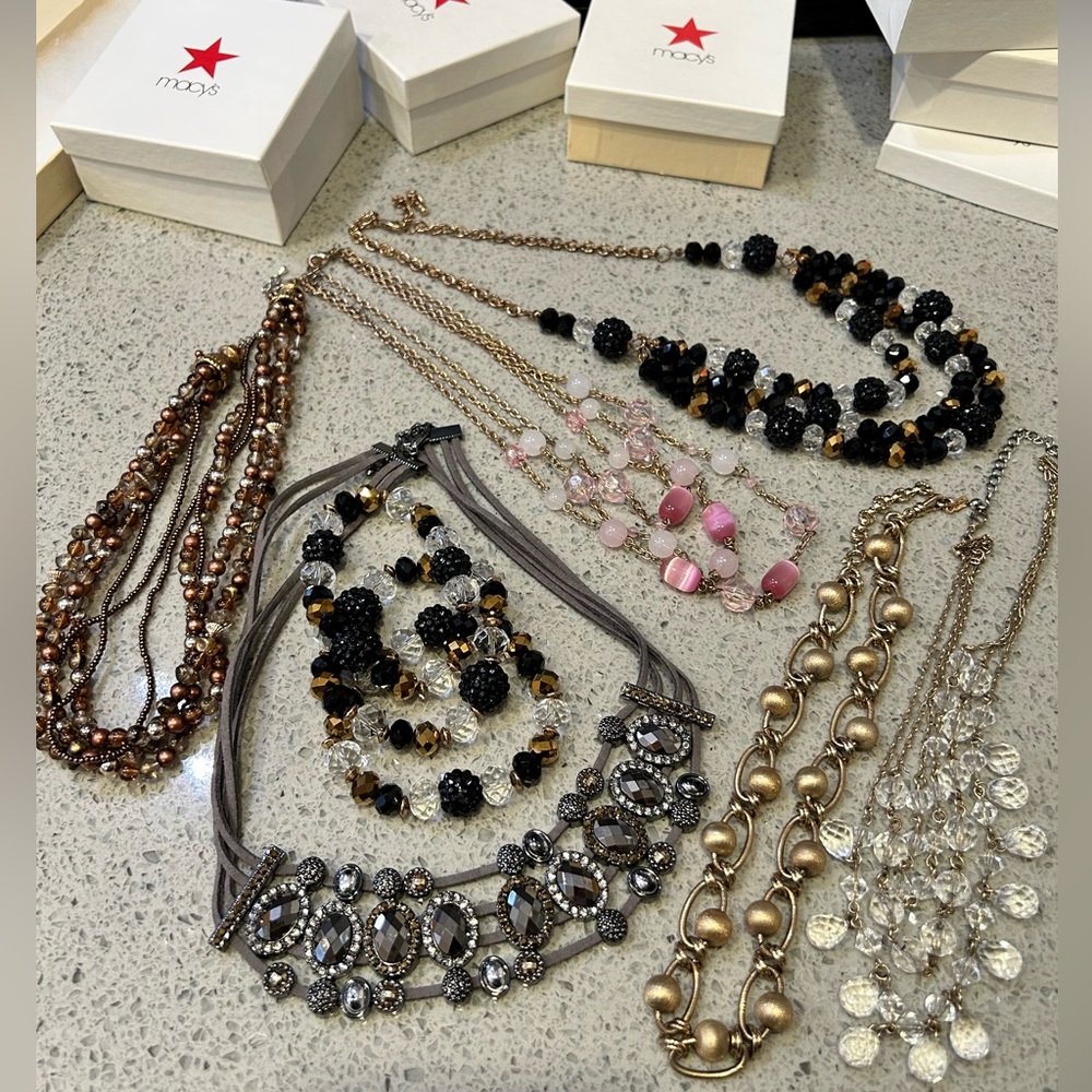 Bundle of jewelry Necklace bracelet from Macys Stones Crystals women accessory